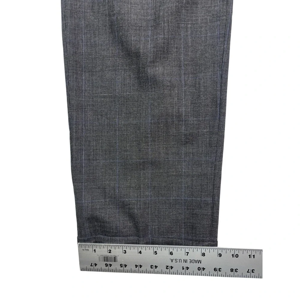 vtg 90s USA Made 44R 35x33 Gray Glen Plaid 2pc Pant Suit Pleated High Waisted